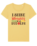 I shine Brighter than Rudolf Tricou mânecă scurtă guler larg fitted Damă Expresser