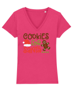 Cookies for Santa Tricou mânecă scurtă guler V Damă Evoker