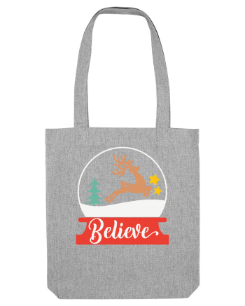 Believe Reindeer Heather Grey