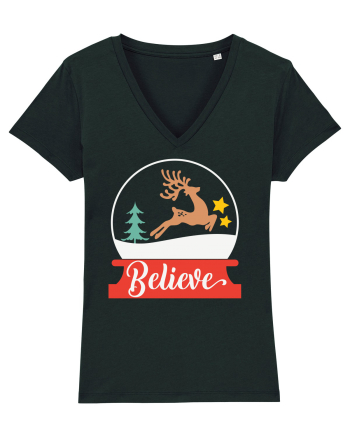 Believe Reindeer Black