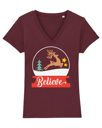 Believe Reindeer Burgundy