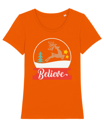 Believe Reindeer Bright Orange