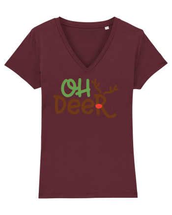 Oh Deer Xmas Burgundy