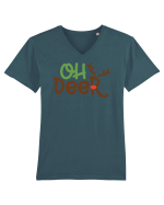 Oh Deer Xmas Tricou mânecă scurtă guler V Bărbat Presenter