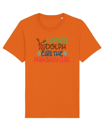 Hoping Rudolph Eats the Naughty List Bright Orange