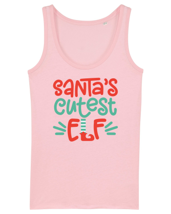 Santas Cutest Elf Cotton Pink