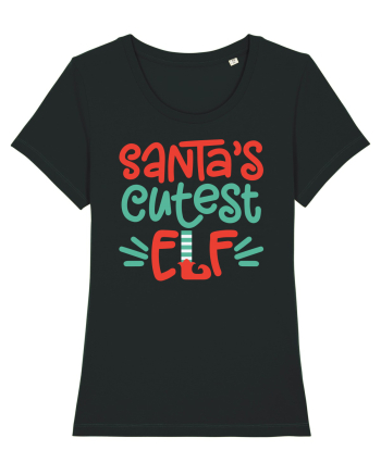 Santas Cutest Elf Black
