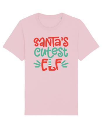 Santas Cutest Elf Cotton Pink