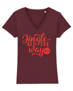 Jingle All the Way Tricou mânecă scurtă guler V Damă Evoker