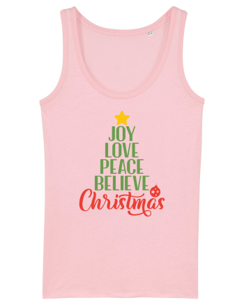 Joy Love Peace Christmas Cotton Pink