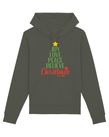 Joy Love Peace Christmas Khaki