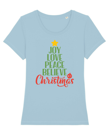 Joy Love Peace Christmas Sky Blue