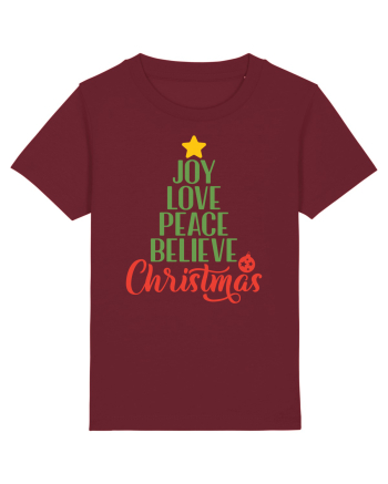 Joy Love Peace Christmas Burgundy