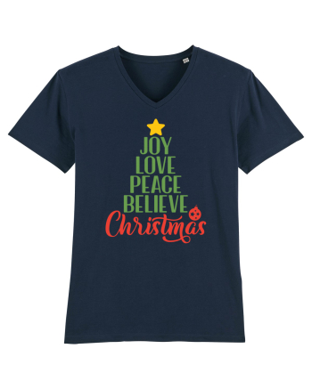 Joy Love Peace Christmas French Navy