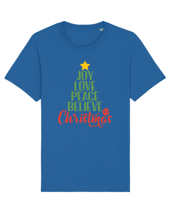 Joy Love Peace Christmas Royal Blue