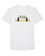 All is Bright Xmas Tricou mânecă scurtă guler larg Bărbat Skater