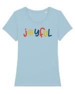 Joyful Xmas Yellow Tricou mânecă scurtă guler larg fitted Damă Expresser
