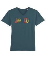 Joyful Xmas Yellow Tricou mânecă scurtă guler V Bărbat Presenter