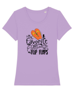 Favorite Flip Flops Tricou mânecă scurtă guler larg fitted Damă Expresser