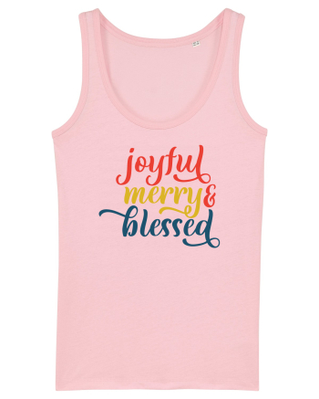 Joyful Merry Blessed Cotton Pink
