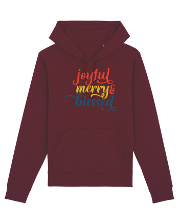 Joyful Merry Blessed Burgundy