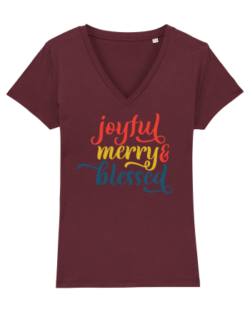Joyful Merry Blessed Burgundy