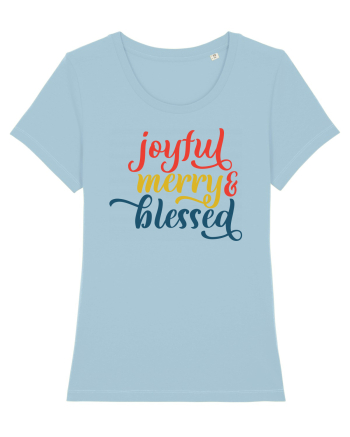 Joyful Merry Blessed Sky Blue