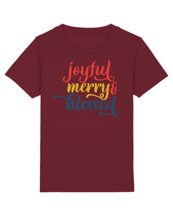 Joyful Merry Blessed Burgundy