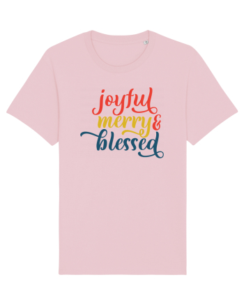 Joyful Merry Blessed Cotton Pink