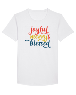 Joyful Merry Blessed Tricou mânecă scurtă guler larg Bărbat Skater