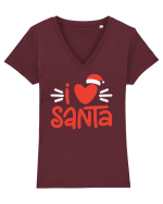 I love Santa Tricou mânecă scurtă guler V Damă Evoker