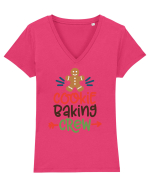 Cookie Baking Crew Tricou mânecă scurtă guler V Damă Evoker