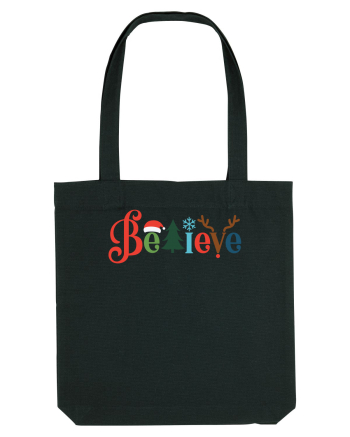 Believe Xmas Tree Black