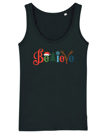Believe Xmas Tree Black