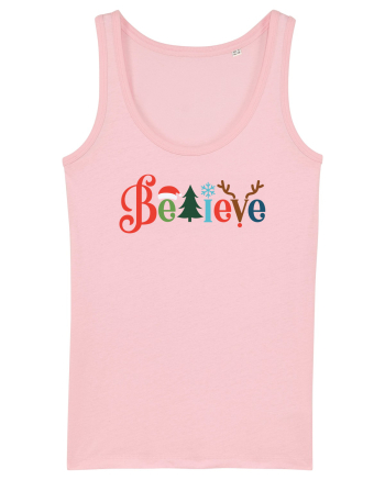 Believe Xmas Tree Cotton Pink