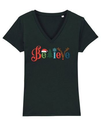 Believe Xmas Tree Black