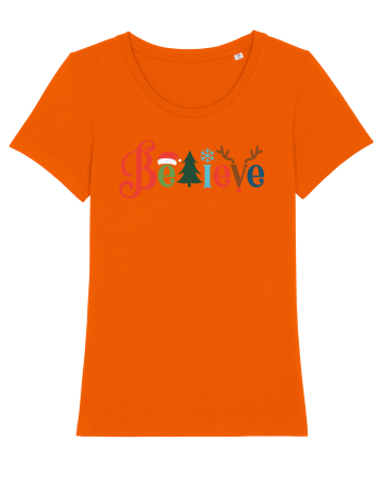 Believe Xmas Tree Bright Orange