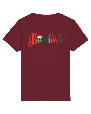 Believe Xmas Tree Burgundy