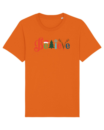 Believe Xmas Tree Bright Orange