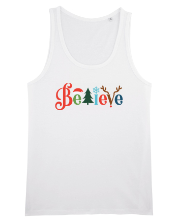 Believe Xmas Tree White