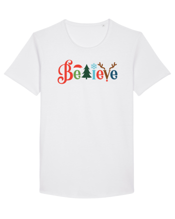 Believe Xmas Tree White