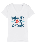 Baby Its Cold Outside Tricou mânecă scurtă guler V Damă Evoker