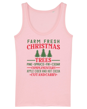 Farm Fresh Xmas Trees Cotton Pink
