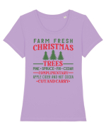 Farm Fresh Xmas Trees Tricou mânecă scurtă guler larg fitted Damă Expresser