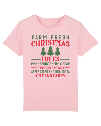 Farm Fresh Xmas Trees Cotton Pink