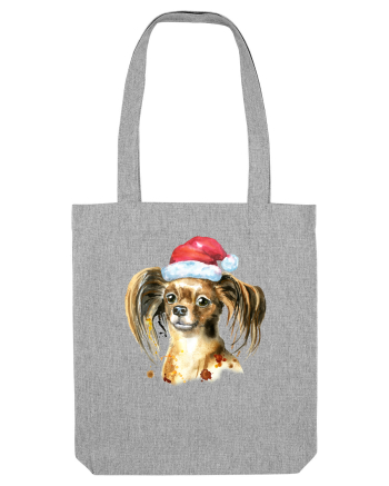 Cute Dog Santa Hat Heather Grey