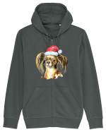 Cute Dog Santa Hat Hanorac cu fermoar Unisex Connector
