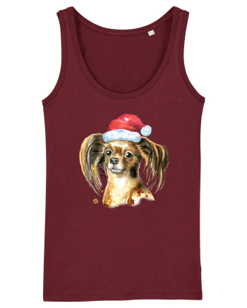 Cute Dog Santa Hat Burgundy