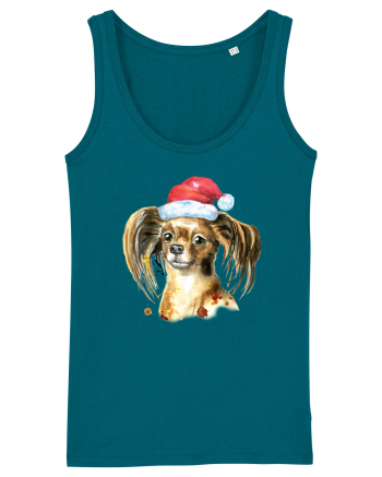 Cute Dog Santa Hat Ocean Depth