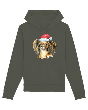 Cute Dog Santa Hat Khaki